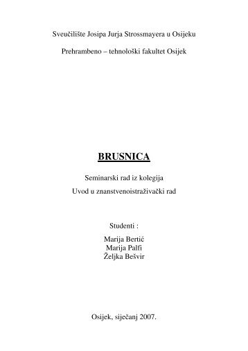 Slika 9 Sušena brusnica - Prehrambeno-tehnološki fakultet Osijek