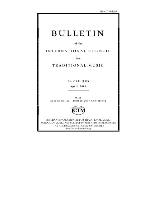 BULLETIN - International Council for Traditional Music