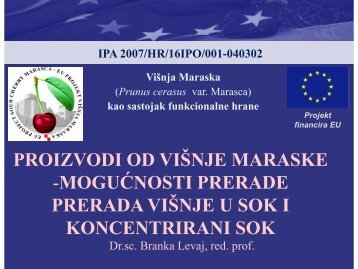 PROIZVODI OD VIŠNJE MARASKE -MOGUĆNOSTI ... - ipa-marasca