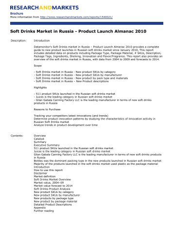 Soft Drinks Market in Russia - Research and Markets