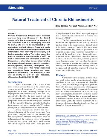 Sinusitis - Thorne Research