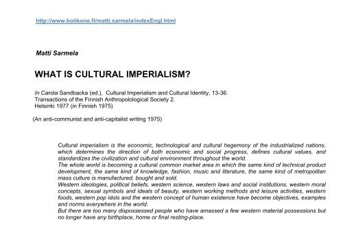 What is Cultural Imperialism