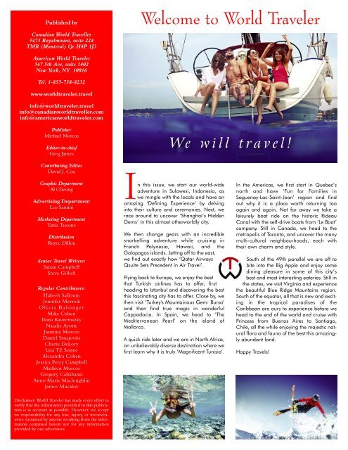 Canadian World Traveller Winter 2020-21 Issue