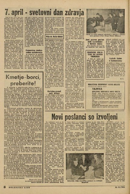 8. april 1965 (št. 785) - Dolenjski list