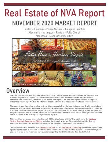 2020-11 -- Real Estate of Northern Virginia Market Report - November 2020 Real Estate Trends - Michele Hudnall