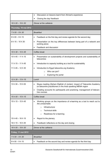 Programme - Télécentres-Maroc