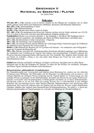Griechisch II Material zu Sokrates / Platon