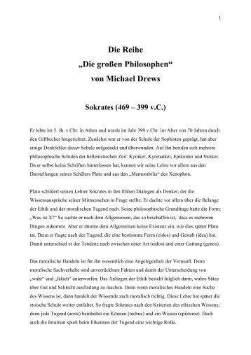 Die Reihe „Die großen Philosophen“ von Michael Drews Sokrates