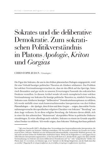 Sokrates und die deliberative Demokratie. Zum sokratischen ...