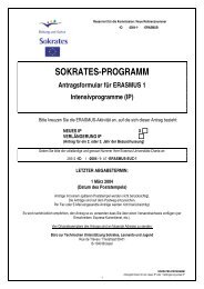 SOKRATES-PROGRAMM Antragsformular für ERASMUS 1 ...