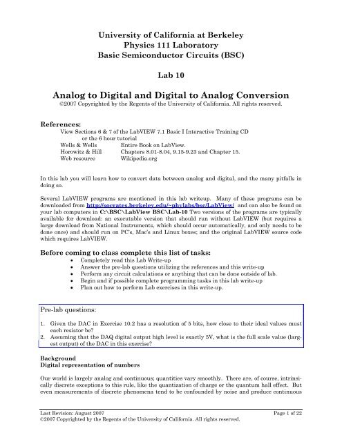 Physics 111 ~ BSC Student Evaluation of Lab Write-Up