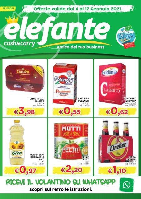 Volantino Elefante Cash&Carry dal 4 al 17 Gennaio 2021