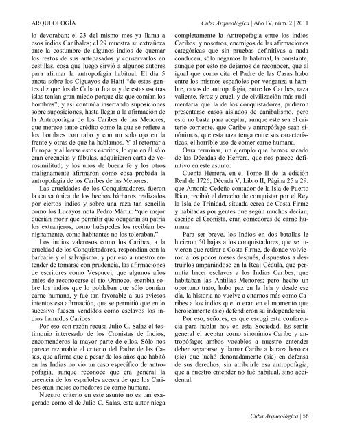 Cuba Arqueologica: Revista Digital de Arqueologia de Cuba y el Caribe, Año IV, Num. 2