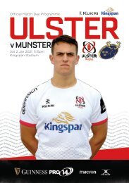 Ulster Rugby Match Day Programme - Munster