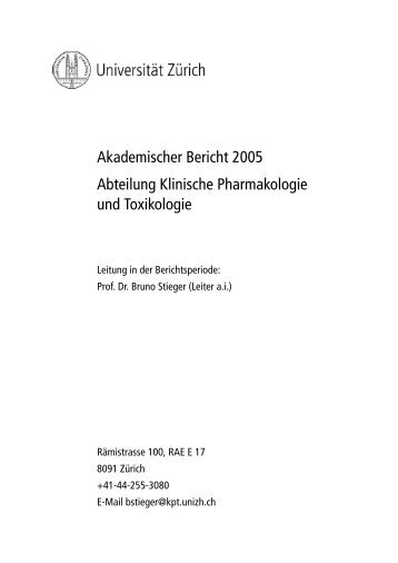 2005 - Klinik für Klinische Pharmakologie und Toxikologie ...