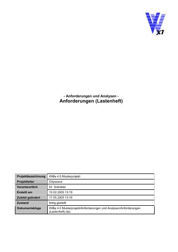 Anforderungen (Lastenheft) - ftp.uni-kl.de. - Universität Kaiserslautern