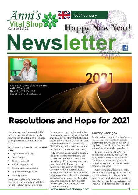 Resolutions and Hope for 2021