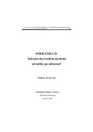 SOKRATIKA II. Sokratovská tradícia myslenia od antiky ... - Webnode