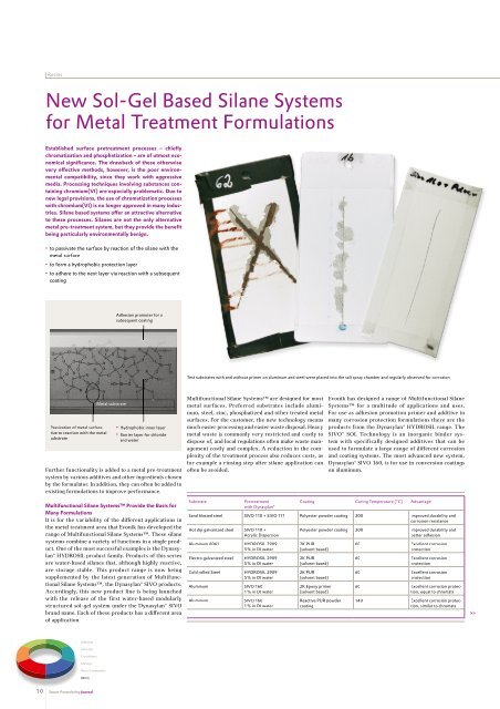 New Sol-Gel Based Silane Systems for Metal - Smart Formulating