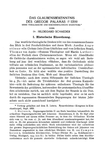 DAS GLAUBENSBEKENNTNIS DES GREGOR PALAMAS (t 1359)