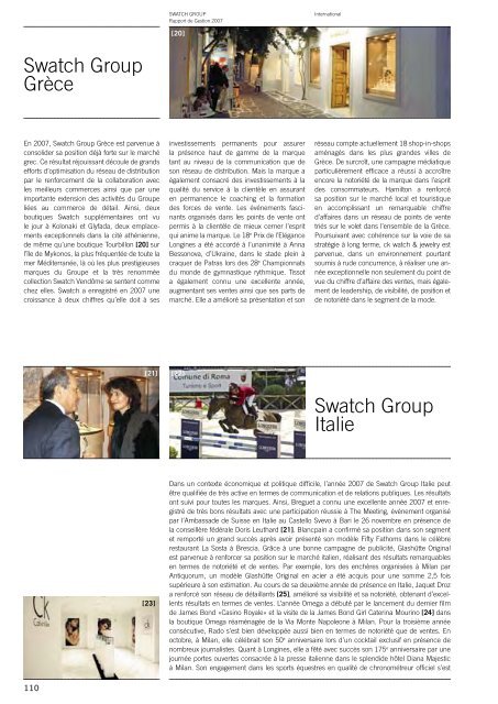 Rapport de Gestion 2007 - Swatch Group