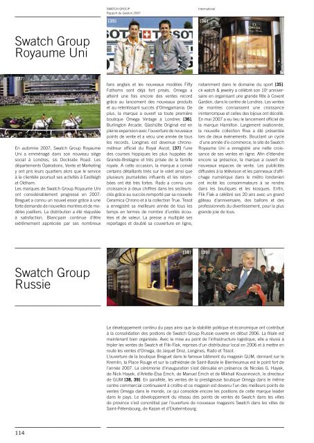 Rapport de Gestion 2007 - Swatch Group