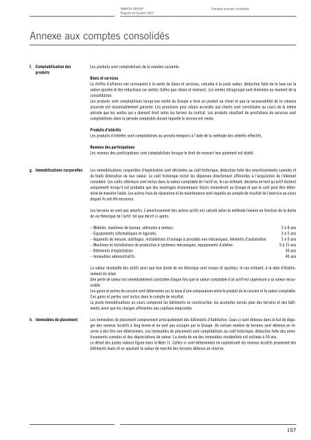 Rapport de Gestion 2007 - Swatch Group