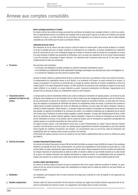 Rapport de Gestion 2007 - Swatch Group