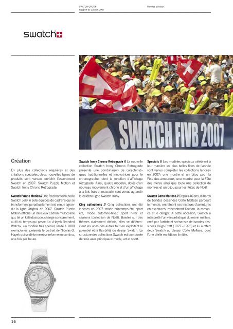 Rapport de Gestion 2007 - Swatch Group