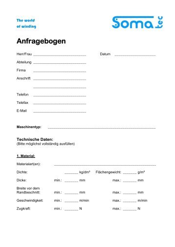 Anfragebogen - SOMATEC