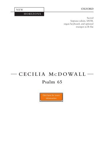 Cecilia McDowall Psalm 65