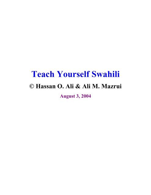 Teach Yourself Swahili Glcom Com