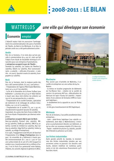 2008-2011 : LE BILAN A MI-MANDAT - Ville de Wattrelos