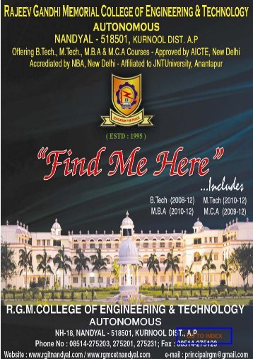 Find Me Here - Rajeev Gandhi Memorial College of Engineering ...