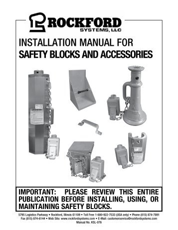 KSL-076 | Installation Manual for Safety Blocks and Accessories