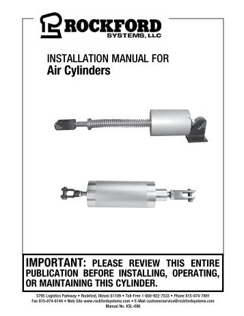 KSL-096 | Installation Manual for Air Cylinders