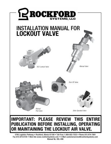 KSL-098 | Installation Manual for Lockout Valve