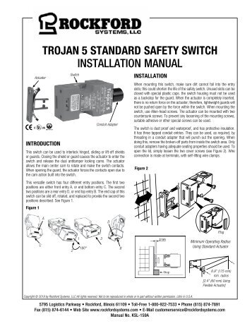 KSL-159A | Trojan 5 Standard Safety Switch Installation Manual