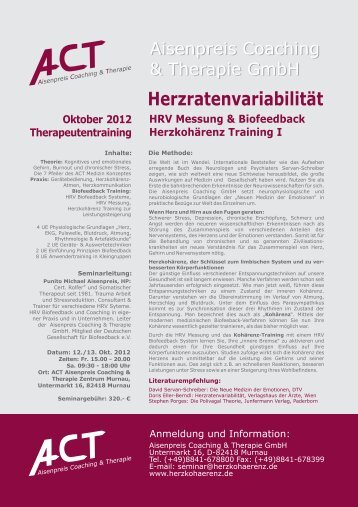 Herzratenvariabilität HRV Messung & Biofeedback Herzkohärenz ...