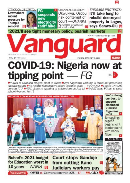 08012021 - COVID-19: Nigeria now at tipping point — FG