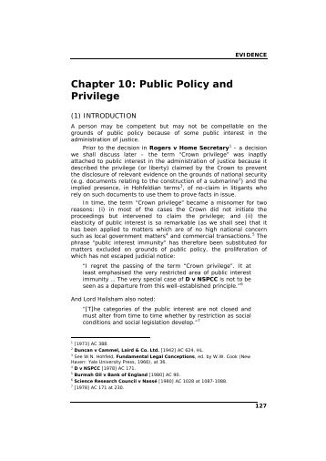 Chapter 10: Public Policy and Privilege - Insite Law Magazine