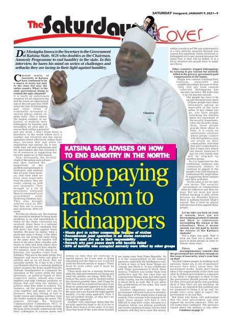 09012021 - Nigeria must stop paying ransom to kidnappers