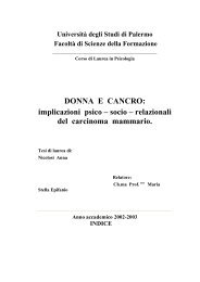 DONNA E CANCRO: implicazioni psico – socio ... - Senologia clinica