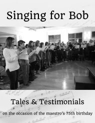 Singing for Bob: Tales and Testimonials