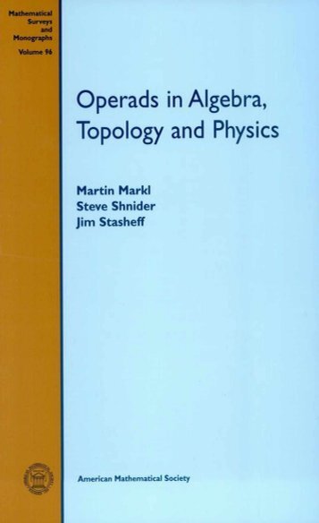 Operads in Algebra, Topology and Physics - Index of