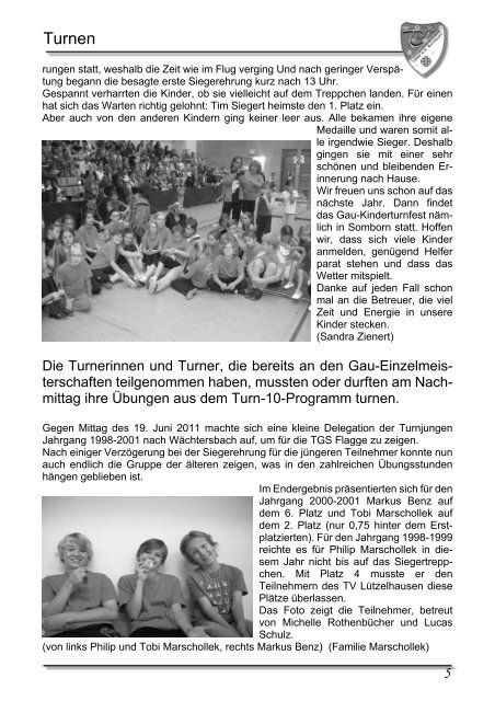TGS - Sommerfest 21. August - Turngesellschaft Somborn