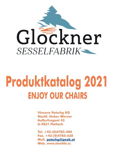 Produktkatalog Glockner Sesselfabrik 2021