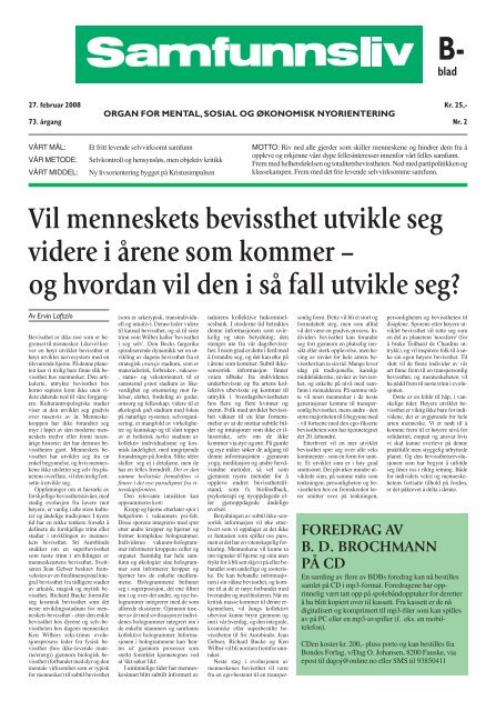 Vil menneskets bevissthet utvikle seg videre i årene som kommer ...