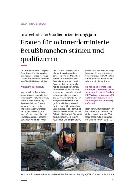 Der XX-Faktor: Weibliche Stärke – Das SHE works! Magazin im Januar 2021