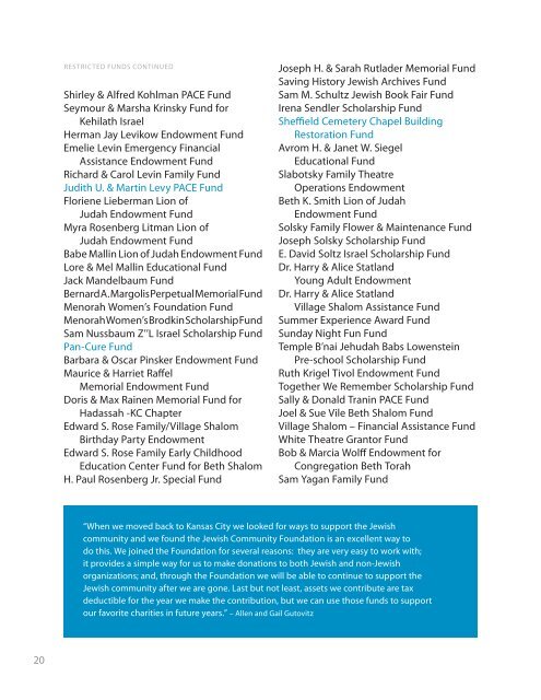 2011 Annual Report - Jewish Community Foundation